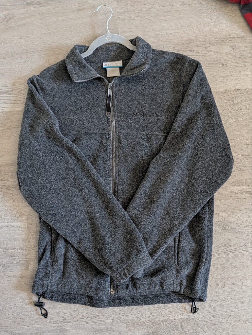 Columbia Sportswear Full Zip Fleece Jacket Mens Size Small Charcoal Gray Hike